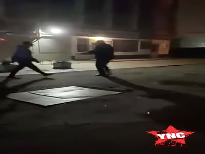 Idiot gets a bullet in the leg