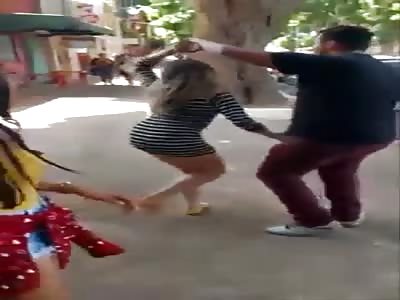 Drunk chick street dancing fail