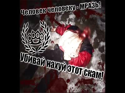 HOMELESS BEATEN BY CRAZY RUSSIANS