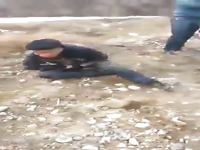 Punished thief in Kazakhstan.