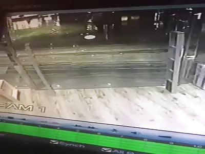 Cleaning lady did a great job cleaning the glass wall