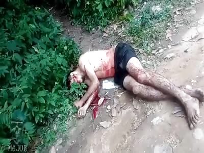 man was pierced with knives