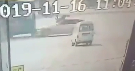 Dude Takes Ride on the Windshield of a Car