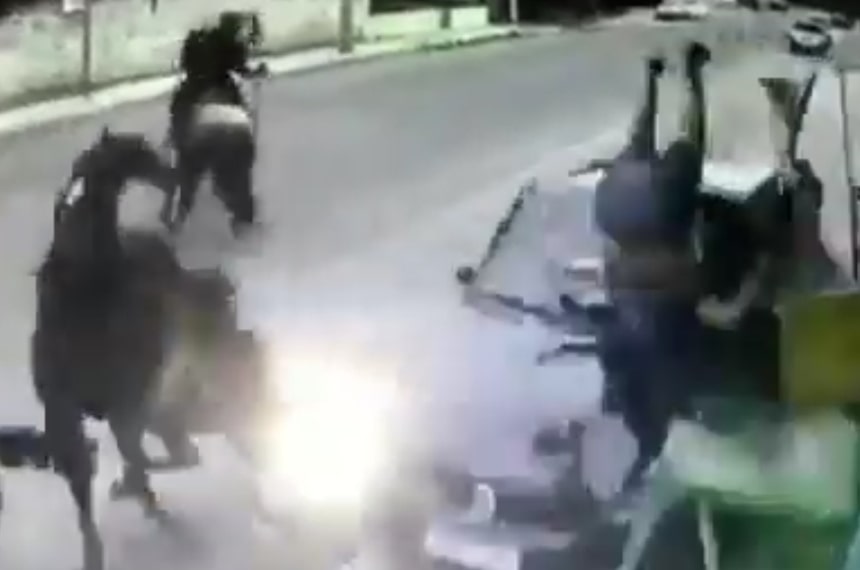 Driver Mows Down Group on the Sidewalk