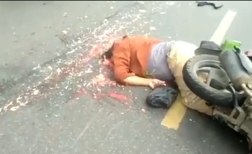 Bikers Head Pulverized 