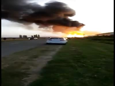 Gas Station Explosion in Russia (4 Angles)