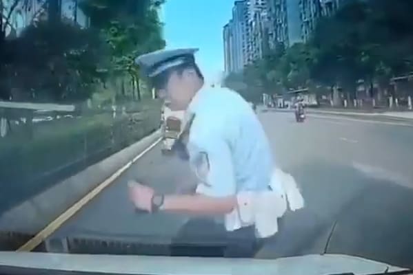 Traffic Cop Gets Wrecked