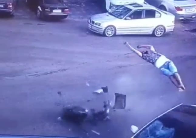 Motorbiker Wrecked by Speeding Mercedes