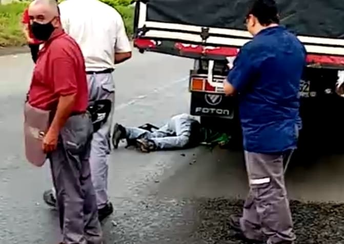 Moto Taxi Driver Flattened