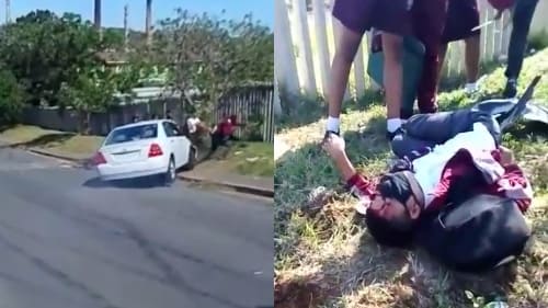 Drifting Car Hits School Students