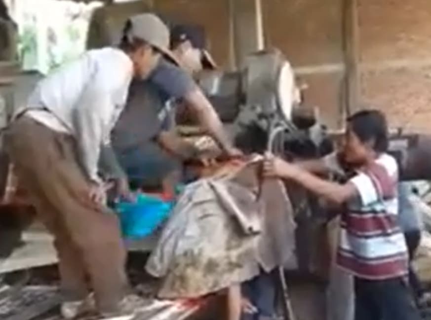 Work Accident... Man Swallowed by industrial saw.