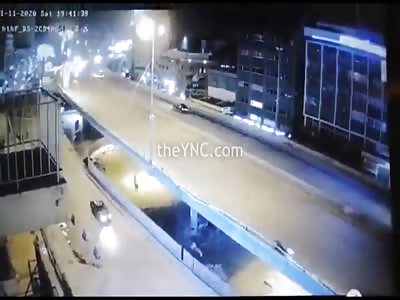 Bikers Fall From Overpass