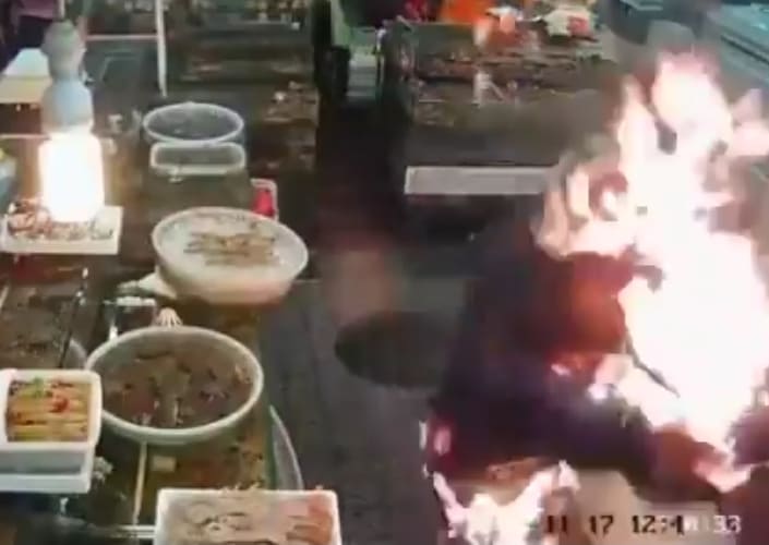 Shop Employees Go Up in Flames