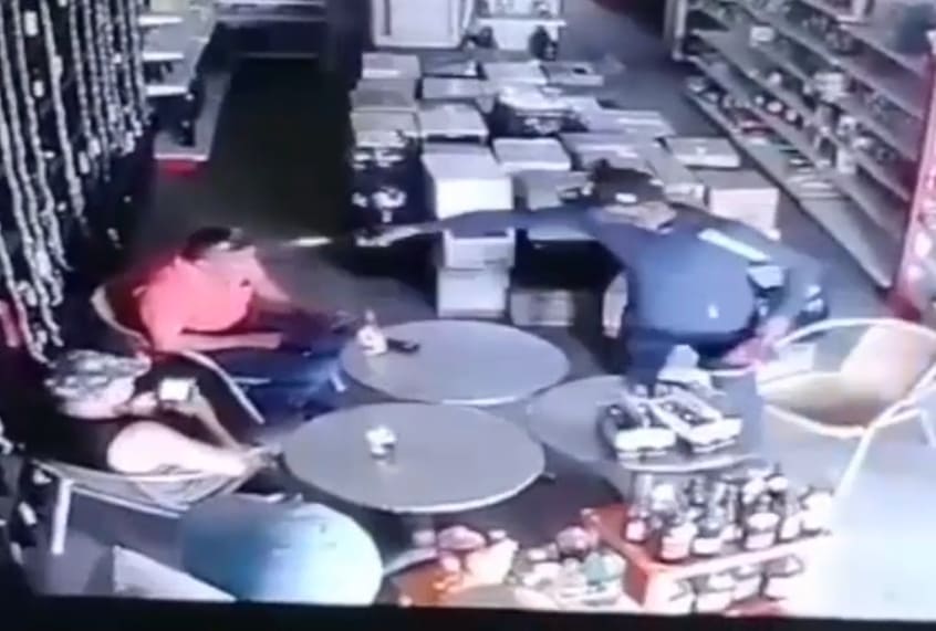 Man Busy On Phone Doesn't See The Hit Coming 