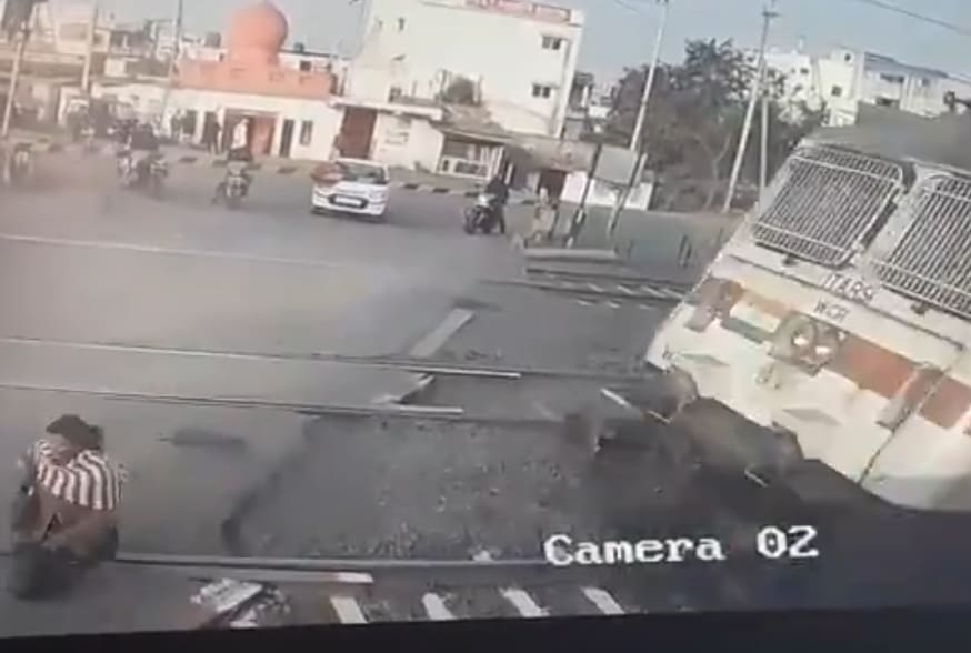 Woman Just Not Quick Enough on the Tracks
