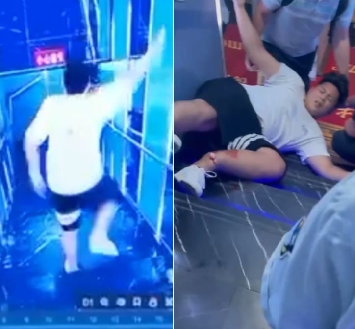 Dude Breaks Leg Falling Down Steps