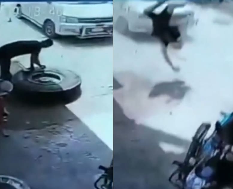 Instant Death While Inflating Tire