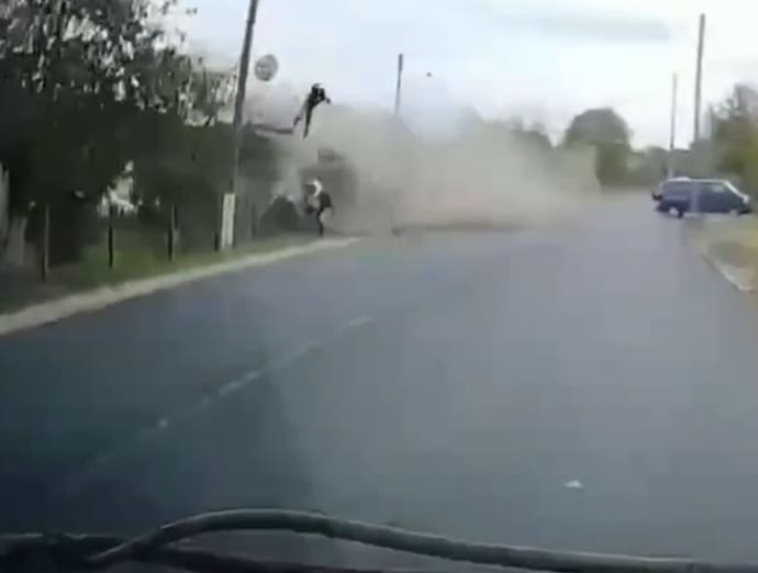 Dashcam Catches Fatal Rollover Accident