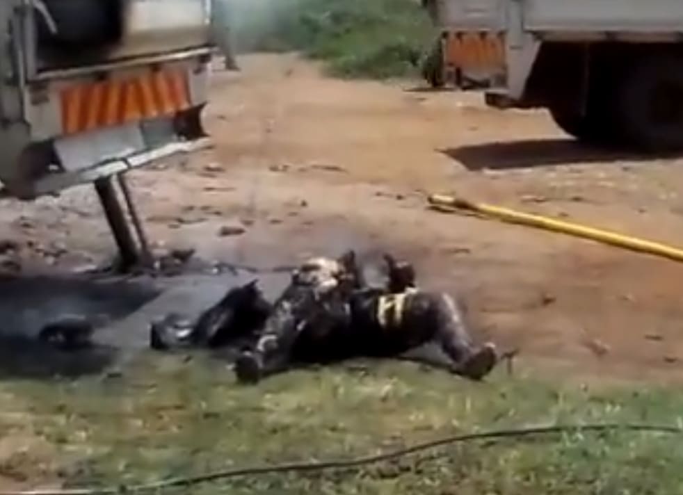 Electrical Worker Burnt To A Crisp (Other Angles)