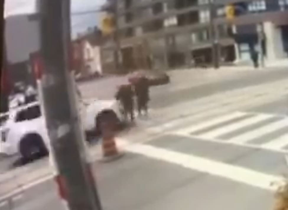 Pedestrians Destroyed At Crosswalk