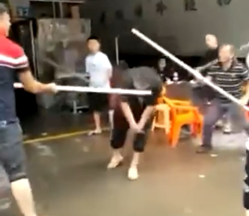 Quick Karma For Guy Threatening With Knife