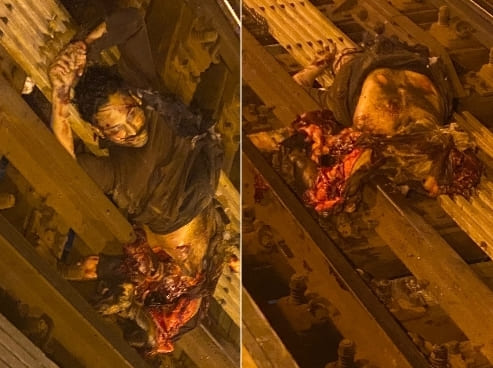 Dude Destroyed On The Train Tracks