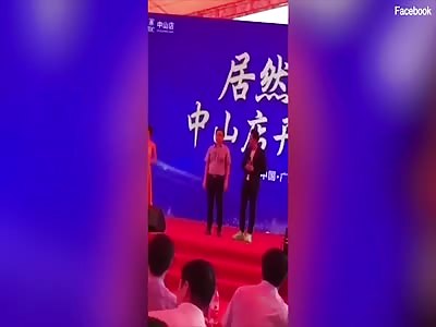 Schizophrenic' knifeman storms on stage and STABS Hong Kong actor