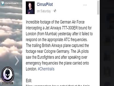 UFO Appears During Fighter Jet Intercept Of Airline 