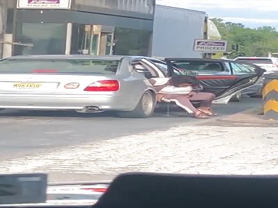 Fat  bitch pissing on the NJ Turnpike tollbooth