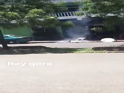 terrible moment that man is electrocuted