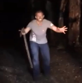 Lunatic with a Sickle vs. Police Stun Gun