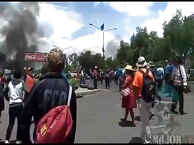 news, protesters in conflict with police in bolivia