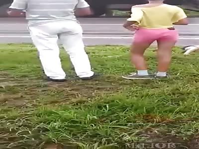 Slip & Slide .. Multiple Car Accident Causes Gore Fest (Action & Aftermath)