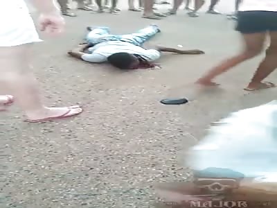 dead man on the street after an accident