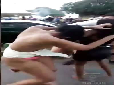 Bitches Fighting, Clawing, Kicking, Stripping! 