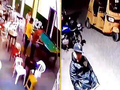 man being murdered in bar