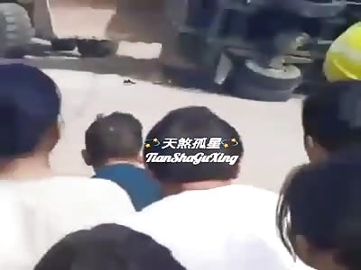 accident in street very strong