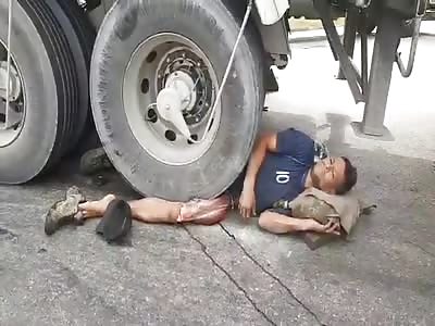 Fully Awake Under a Huge Truck Wheel