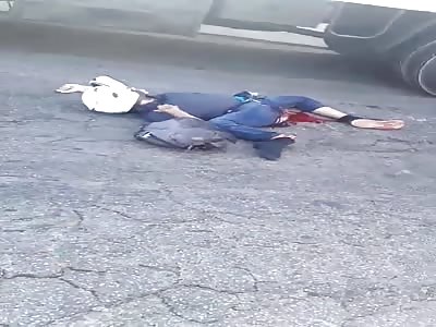 Biker slashed by truck 