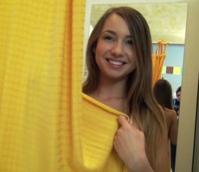 Guy Sneaks into Dressing Room to Fuck his Girl 