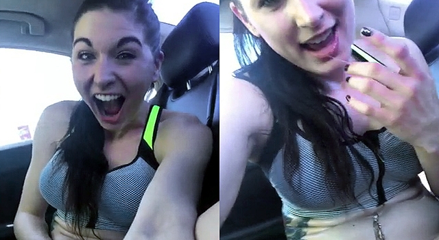 THE Horny GYM RAT did this After her Sweaty Workout in the Car 