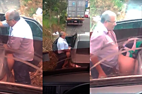 Cuckold Wife Follows Her Husband In His Own Truck To Record Him 