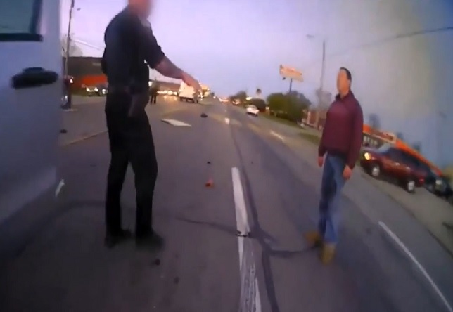 Suicidal Man Crashes Head-On Into a Semi, Then Pulls Knife