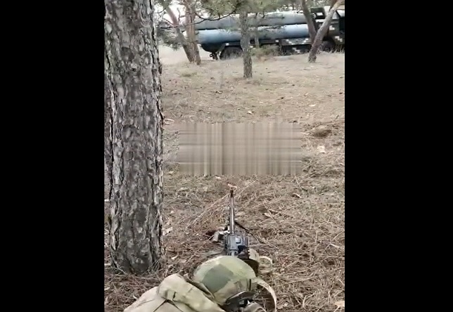 Genius Russian Soldiers Shoots Gas Tanker From WAY too