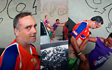 Pervert fucking the crazy woman from the neighborhood in public 