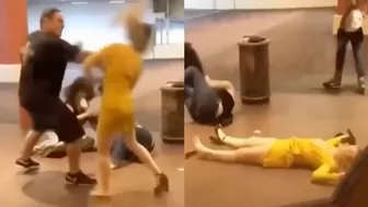 Karen Gets Soul Slapped out of her After Trying to Hit guy with her Heel