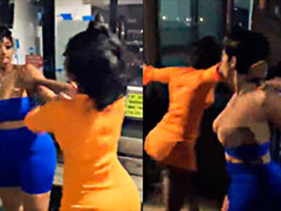 Jealous whore gives him a lot of blows and even breaks his forehead