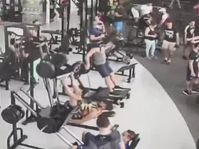Attack of the Gym Equipment , Dude Paralyzed by Hack Squat Machine