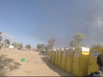 Hamas Porta Potty Gun Down