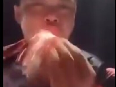 Moron Eats Fires Live on TikTok to Gain Followers.